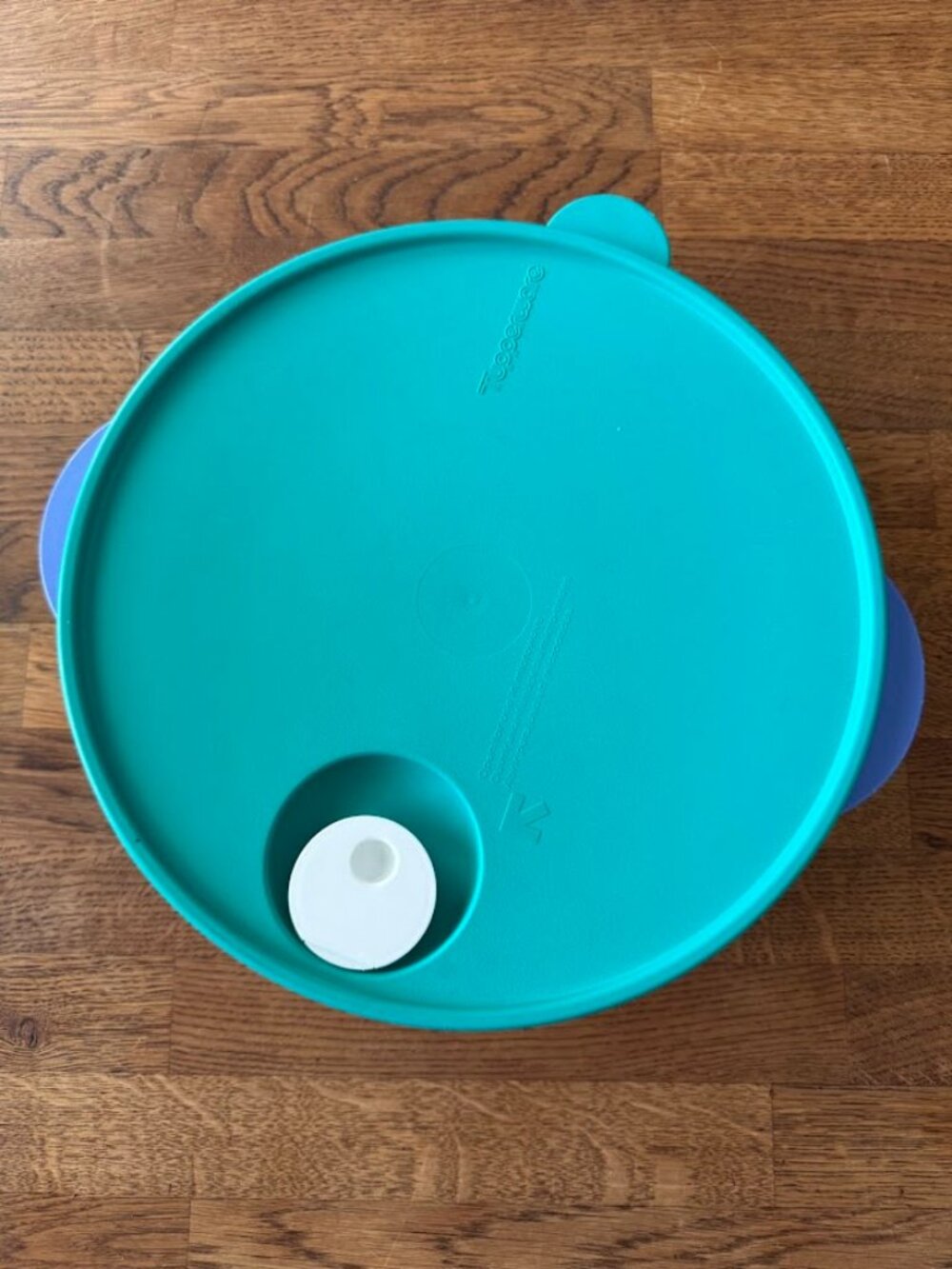 Vintage Tupperware Blue Green Large Divided Meal Keeper Microwave Bowl Like New